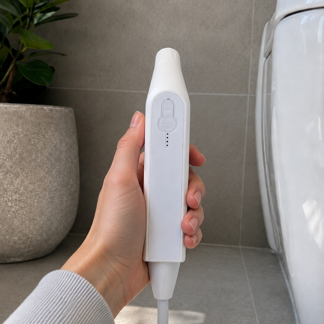 Flexibidet White draagbare bidet met handsproeier voor frisse waterreiniging